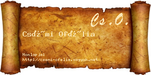 Csémi Ofélia névjegykártya